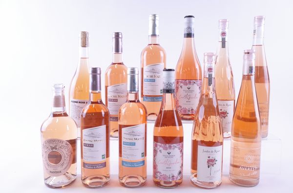 TWELVE BOTTLES ITALIAN, GREEK, FRENCH, NEW ZEALAND AND ROMANIAN ROSÉ WINE