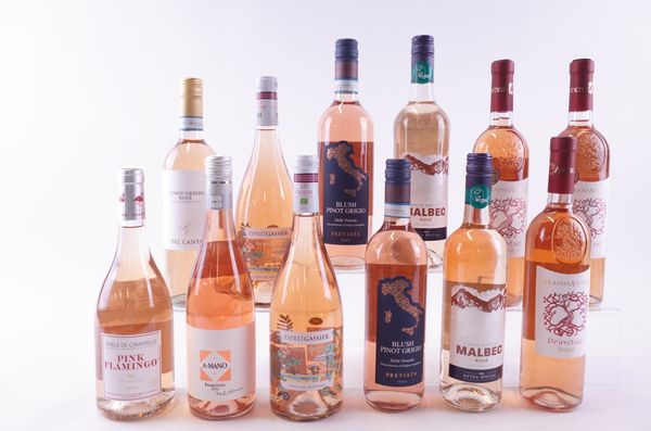 TWELVE BOTTLES FRENCH AND ITALIAN ROSÉ WINE