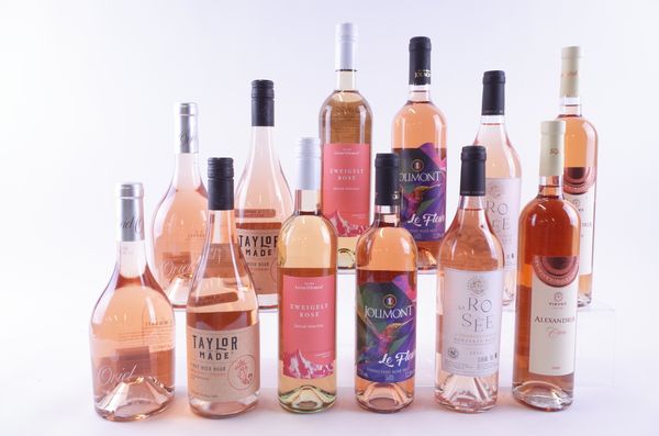 TWELVE BOTTLES FRENCH, AUSTRALIAN, AUSTRIAN, BRAZILIAN AND MACEDONIAN ROSÉ WINE