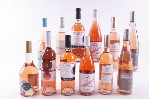 TWELVE BOTTLES CANADIAN, FRENCH, ITALIAN, UKRAINIAN, PORTUGUESE AND AUSTRALIAN ROSÉ WINE