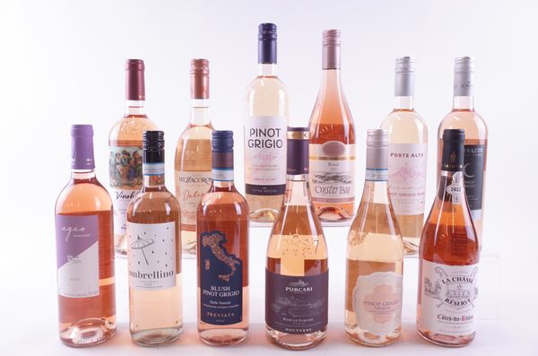 TWELVE BOTTLES TURKISH, MOLDOVAN, ITALIAN, ROMANIAN AND FRENCH ROSÉ WINE