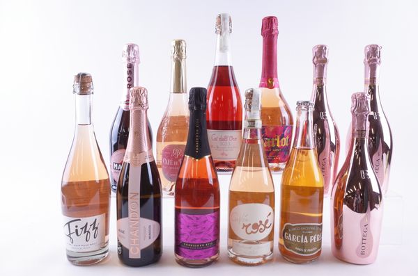 ELEVEN BOTTLES SPARKLING ROSÉ AND ONE WHITE SPARKLING