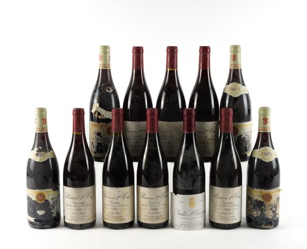 TWELVE BOTTLES MATURE RED BURGUNDY