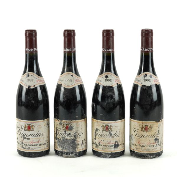 FOUR BOTTLES GIGONDAS, PAUL JABOULET AINÉ 1998