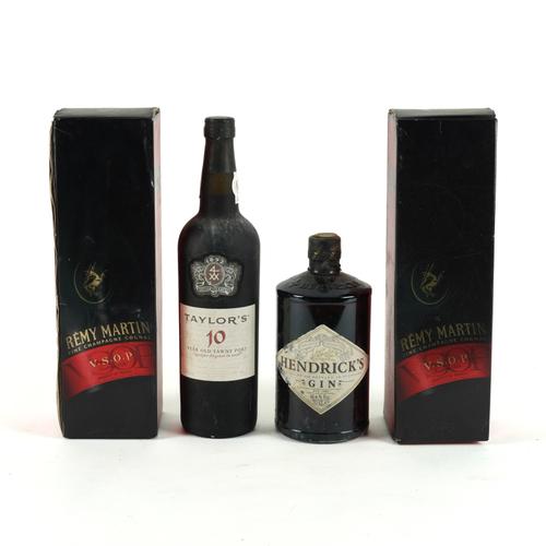 FOUR BOTTLES PORT, GIN AND COGNAC