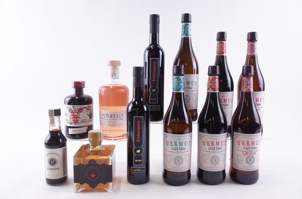 TWELVE BOTTLES VERMOUTH AND APERITIFS