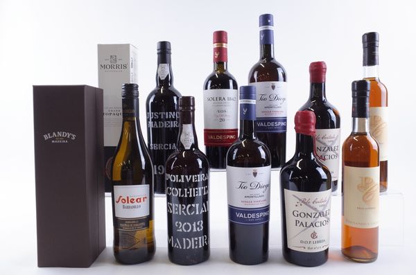 TWELVE BOTTLES MADEIRA, SHERRY AND OTHER FORTIFIED WINE