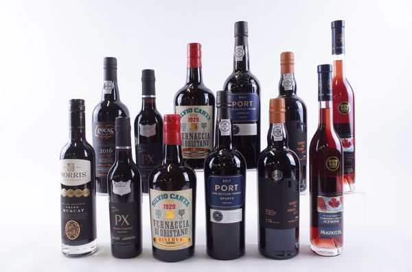 TWELVE BOTTLES PORT, SHERRY, ICEWINE, DESSERT AND WHITE WINE