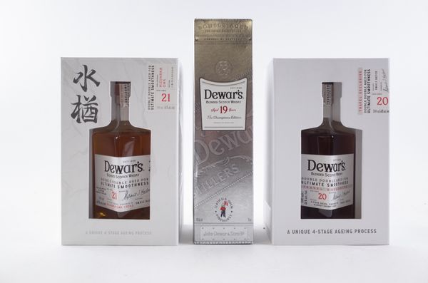 THREE BOTTLES DEWER'S SCOTCH WHISKY