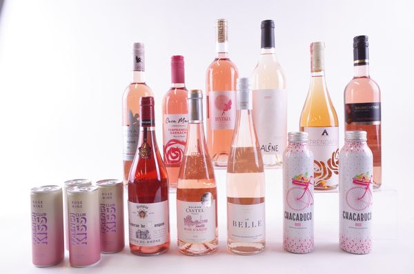 NINE BOTTLES AND SIX CANS ROSÉ WINE