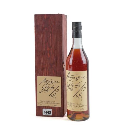 ONE BOTTLE ARMAGNAC CLES DES DUCS 1963 WITH BOX