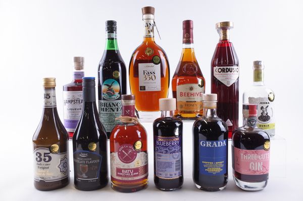 TWELVE BOTTLES VARIOUS LIQUEURS AND SPIRITS