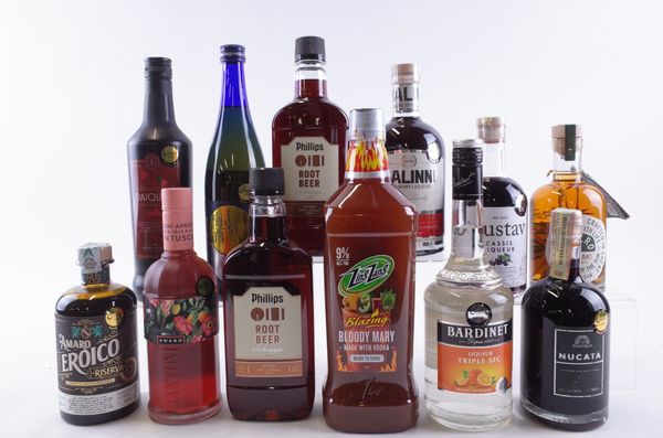 TWELVE BOTTLES VARIOUS SPIRITS AND LIQUEURS