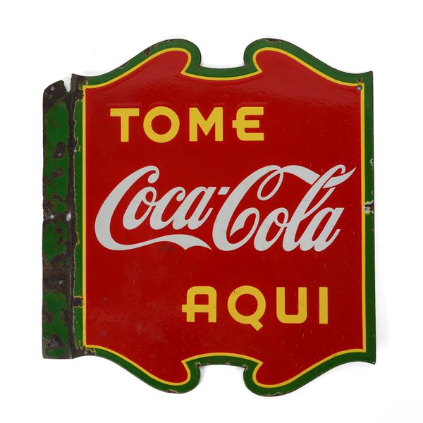 AN ENAMEL METAL COCA-COLA ADVERTISING SIGN