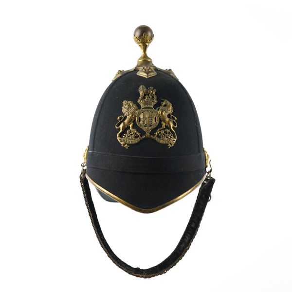 A VICTORIAN OFFICER BLUE CLOTH GENERAL SERVICE HELMET