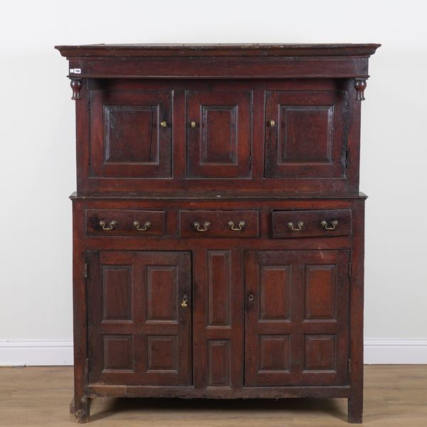 A 17TH CENTURY OAK COURT CUPBOARD