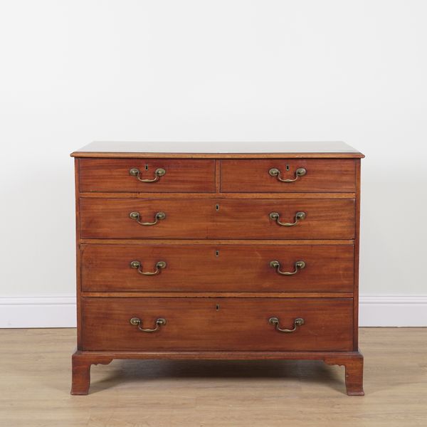 A GEORGE III MAHOGANY FIVE DRAWER CHEST