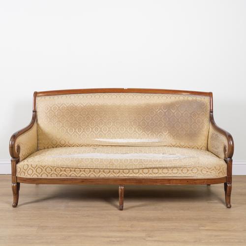 A CHARLES X STYLE FRENCH MAHOGANY FIVE PIECE SALON SUITE (5)
