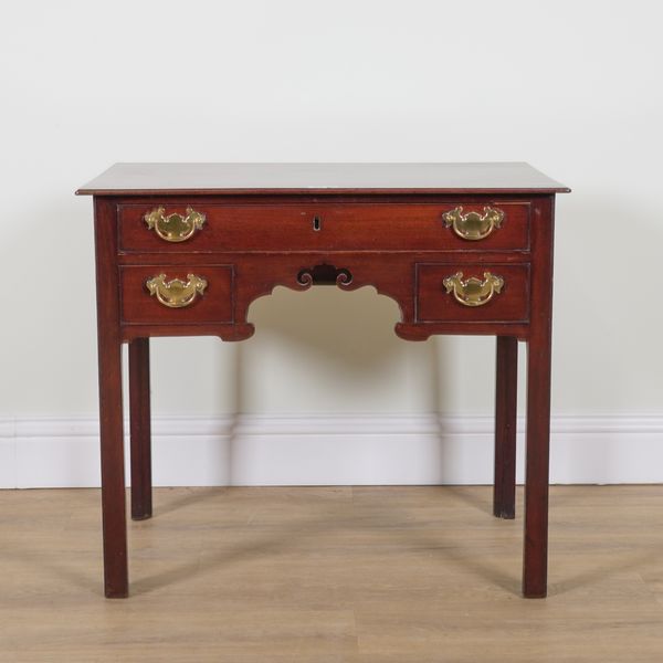 A MID 18TH CENTURY MAHOGANY THREE DRAWER LOW BOY