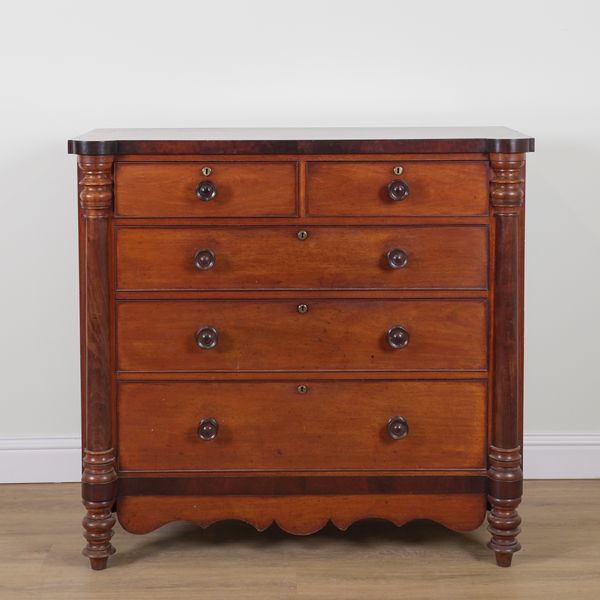 A VICTORIAN MAHOGANY FIVE DRAWER CHEST