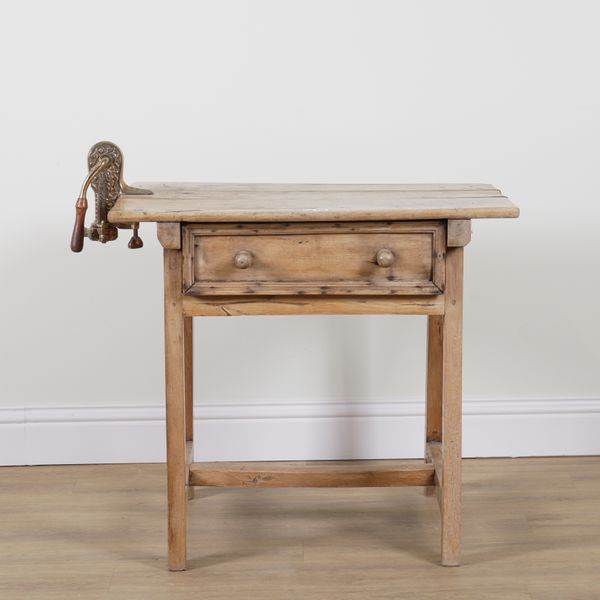 A SPANISH ELM SINGLE DRAWER SIDE TABLE (2)