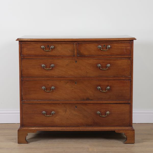 A GEORGE III MAHOGANY FIVE DRAWER CHEST