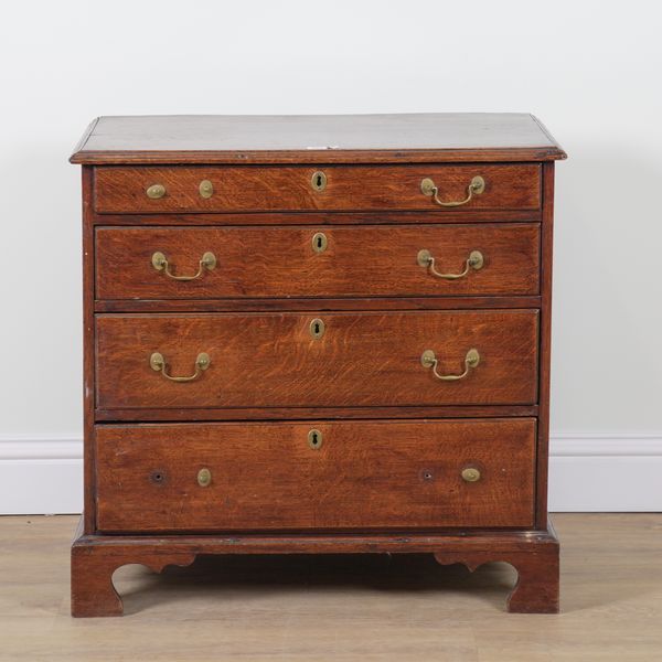 AN 18TH CENTURY OAK FOUR DRAWER CHEST