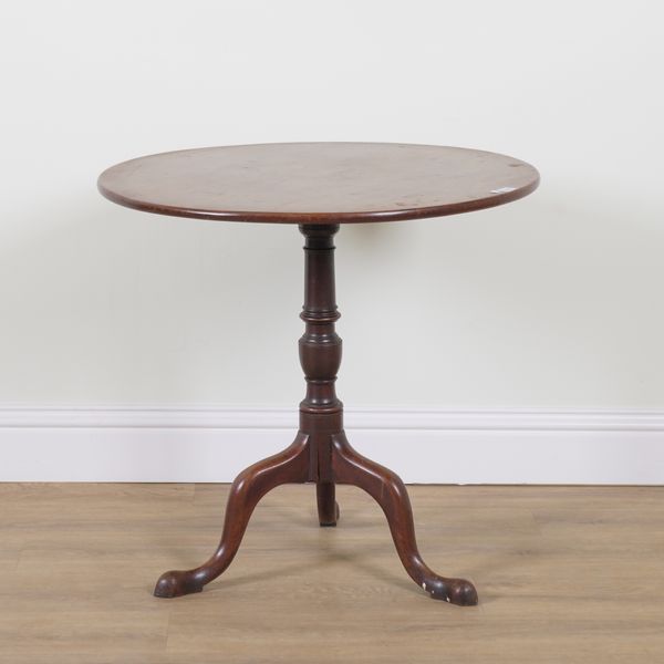 A GEORGE III MAHOGANY CIRCULAR TRIPOD TABLE