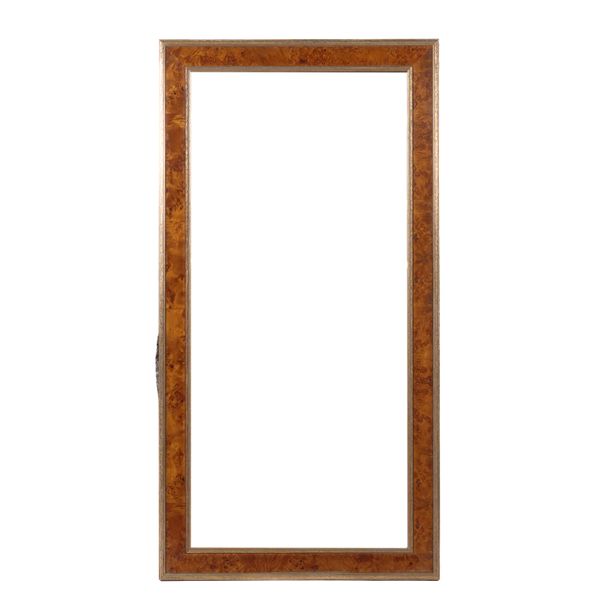 A PARCEL GILT AND POLLARD OAK RECTANGULAR WALL MIRROR