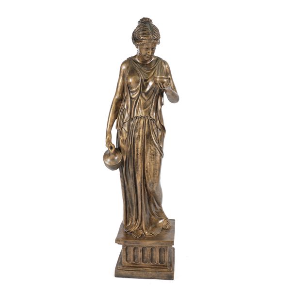 A FAUX BRONZE, RESIN FIGURE OF HEBE