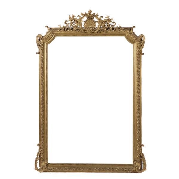 A 19TH CENTURY GILT FRAMED OVERMANTEL MIRROR