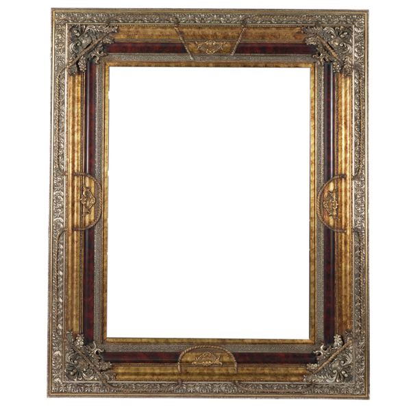 A FAUX TORTOISESHELL AND PARCEL GILT RECTANGULAR WALL MIRROR