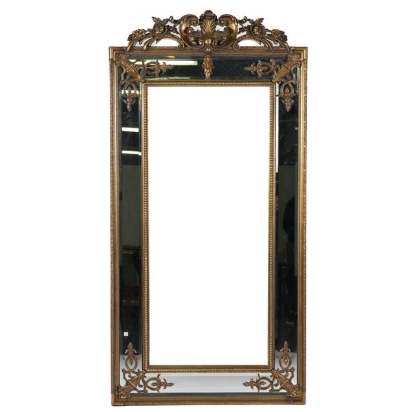 A PAIR OF GILT FRAMED MARGINAL WALL MIRRORS (2)