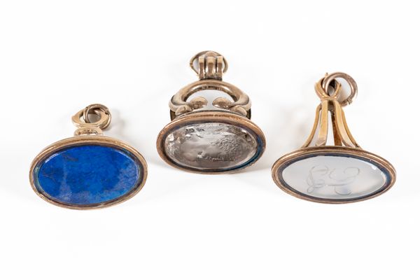 THREE EARLY 19TH CENTURY PENDANT FOB SEALS (3)