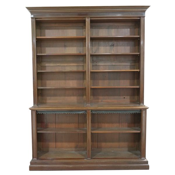 A VICTORIAN MAHOGANY FLOORSTANDING OPEN BOOKCASE