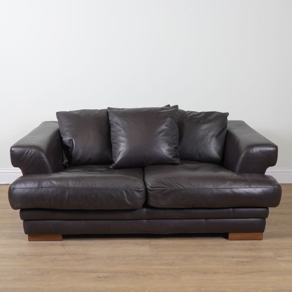 INCANTO ITALY; A LEATHER UPHOLSTERED TWO SEAT SOFA