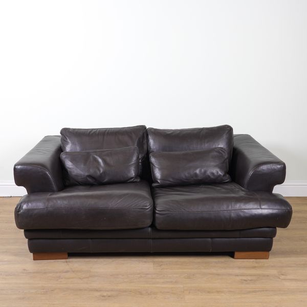 INCANTO ITALY; A LEATHER UPHOLSTERED TWO SEAT SOFA