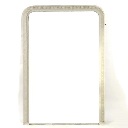 A 19TH CENTURY LATER WHITE PAINTED OVERMANTEL MIRROR