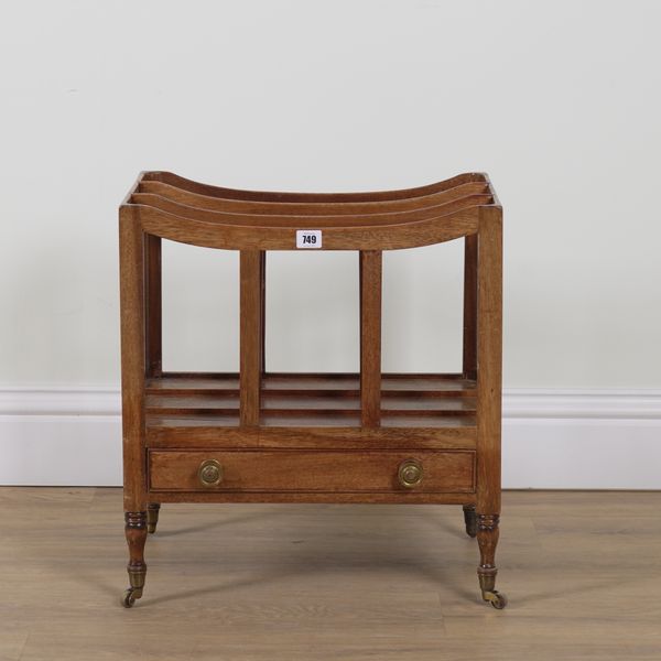 A VICTORIAN MAHOGANY THREE DIVISION CANTERBURY