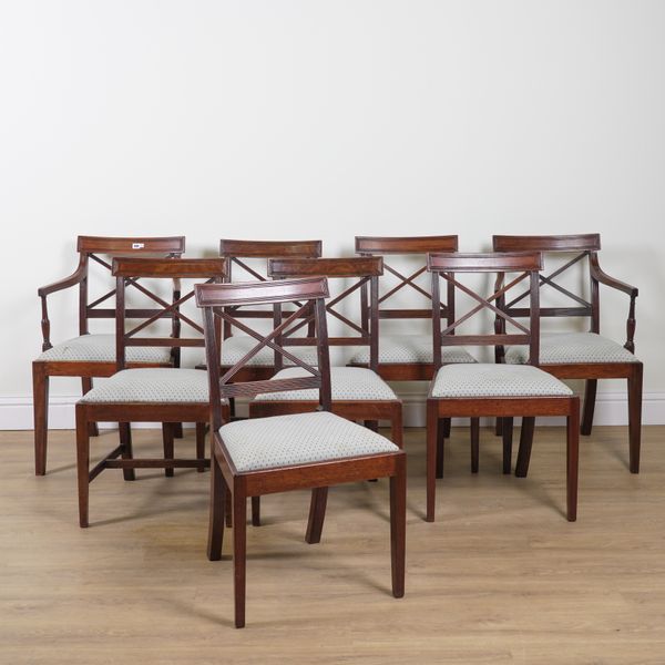 A SET OF EIGHT 19TH CENTURY MAHOGANY DINING CHAIRS