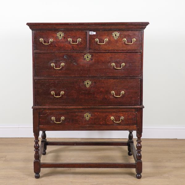 AN 18TH CENTURY OAK FOUR DRAWER CHEST