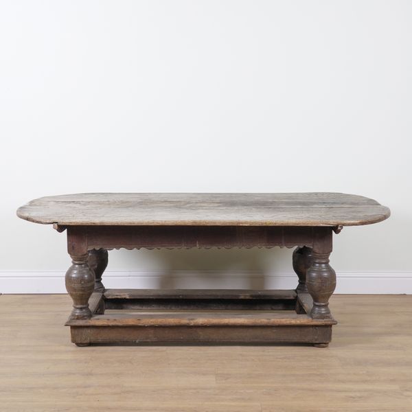 AN 18TH DUTCH OVAL OAK REFECTORY TABLE