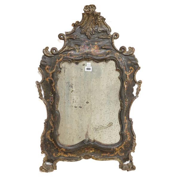 AN 18TH CENTURY CHINOISERIE DECORATED MIRROR