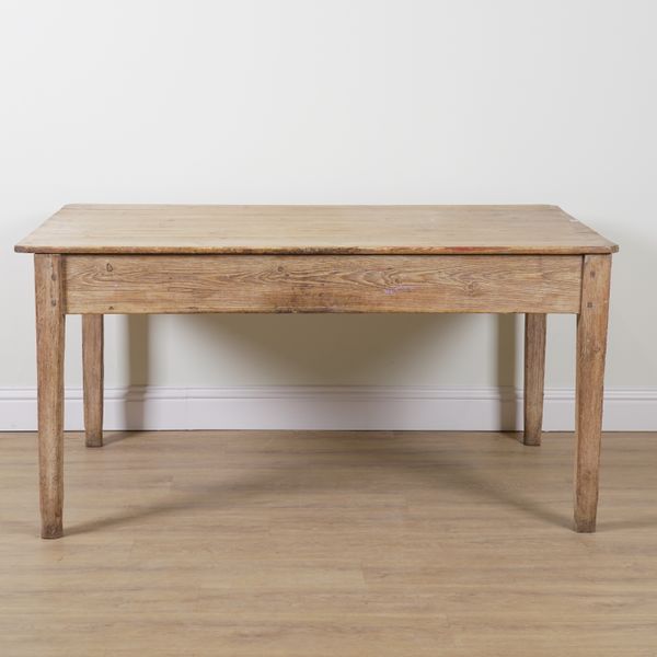 A 19TH CENTURY PINE KITCHEN TABLE