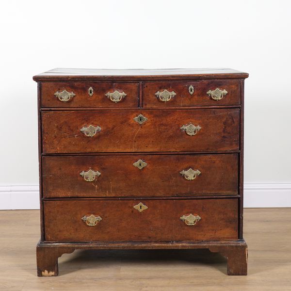 A GEORGE III MAHOGANY FIVE DRAWER CHEST