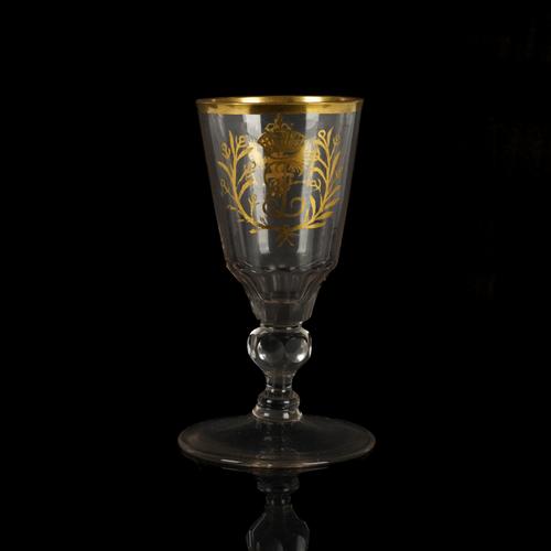 A GILT GLASS GOBLET FOR THE RUSSIAN MARKET