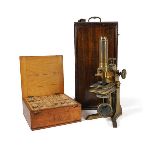 ANDREW ROSS: A VICTORIAN LACQUERED BRASS MICROSCOPE