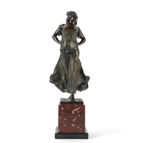 PAUL LUDWIG KOWALCZEWSKI (1865-1910): AN ART NOUVEAU PATINATED BRONZE FIGURE OF A FEMALE DANCER
