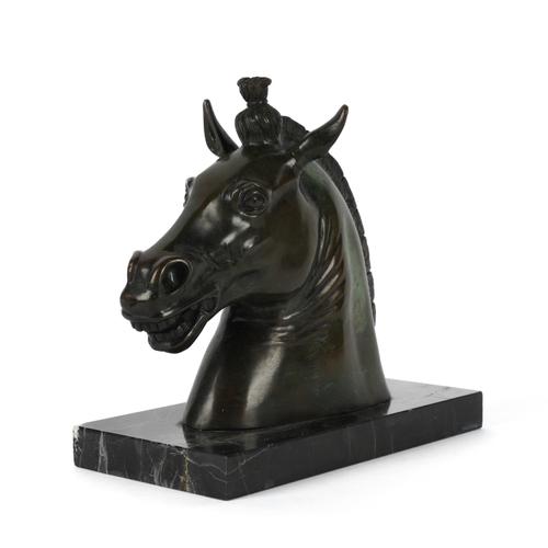 PETER BAZZANTI & SON: A BRONZE EQUESTRIAN MODEL OF THE PROTOME CARAFA'S HEAD