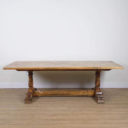A 17TH CENTURY STYLE OAK REFECTORY TABLE